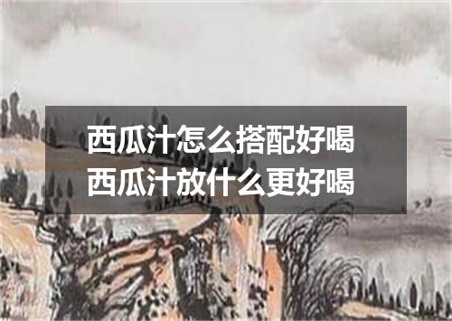 西瓜汁怎么搭配好喝 西瓜汁放什么更好喝