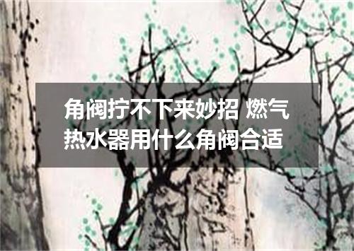 角阀拧不下来妙招 燃气热水器用什么角阀合适