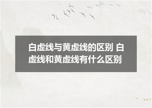 白虚线与黄虚线的区别 白虚线和黄虚线有什么区别