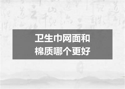 卫生巾网面和棉质哪个更好