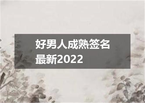 好男人成熟签名最新2022