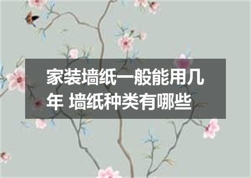 家装墙纸一般能用几年 墙纸种类有哪些