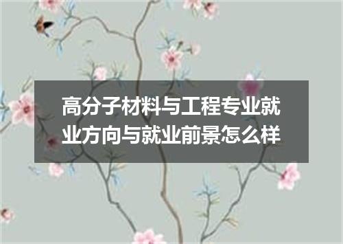 高分子材料与工程专业就业方向与就业前景怎么样