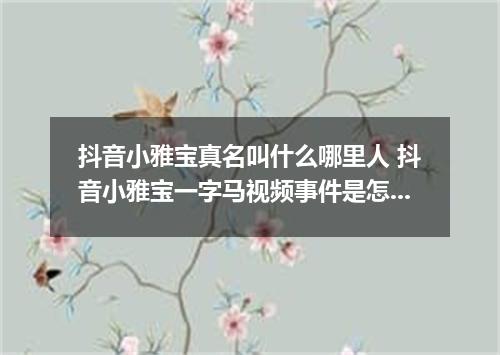 抖音小雅宝真名叫什么哪里人 抖音小雅宝一字马视频事件是怎么回事