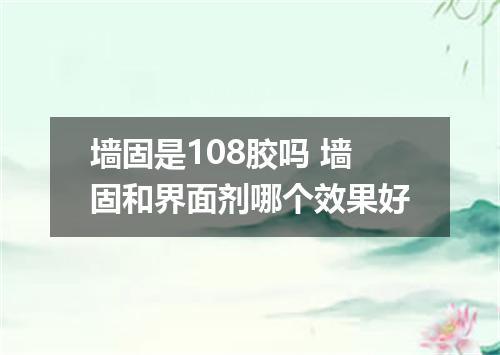 墙固是108胶吗 墙固和界面剂哪个效果好