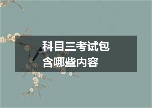 科目三考试包含哪些内容