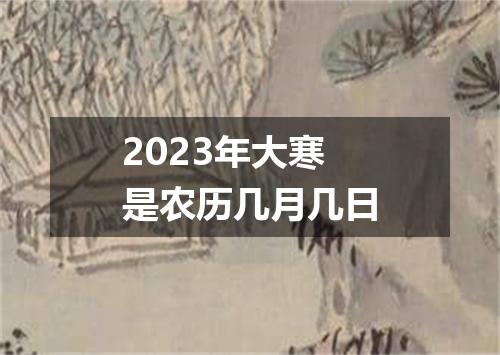 2023年大寒是农历几月几日