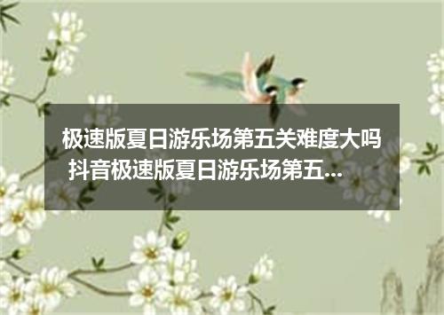 极速版夏日游乐场第五关难度大吗 抖音极速版夏日游乐场第五关要多久