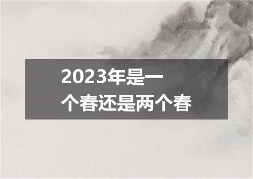 2023年是一个春还是两个春