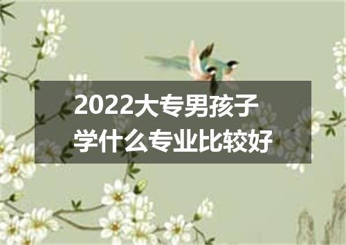 2022大专男孩子学什么专业比较好