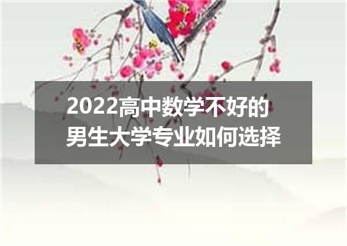 2022高中数学不好的男生大学专业如何选择