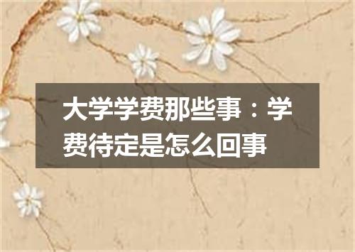 大学学费那些事：学费待定是怎么回事