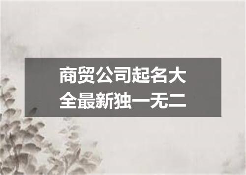 商贸公司起名大全最新独一无二