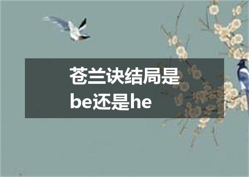 苍兰诀结局是be还是he