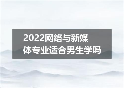 2022网络与新媒体专业适合男生学吗