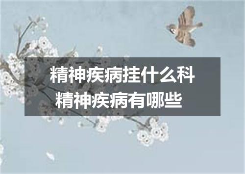 精神疾病挂什么科 精神疾病有哪些