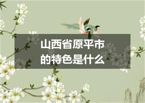 山西省原平市的特色是什么