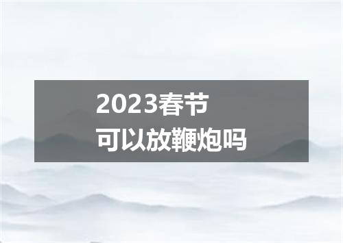 2023春节可以放鞭炮吗