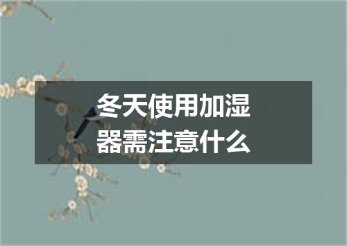 冬天使用加湿器需注意什么