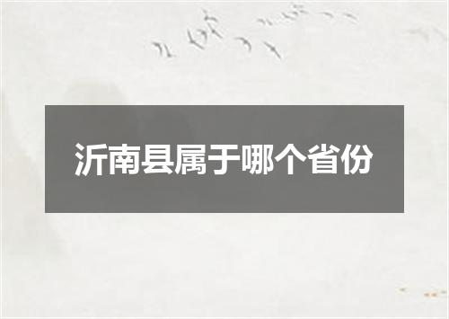 沂南县属于哪个省份