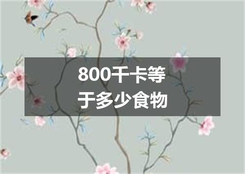 800千卡等于多少食物