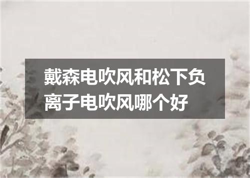 戴森电吹风和松下负离子电吹风哪个好