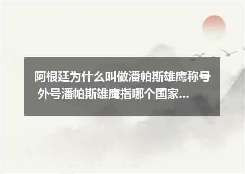 阿根廷为什么叫做潘帕斯雄鹰称号 外号潘帕斯雄鹰指哪个国家队