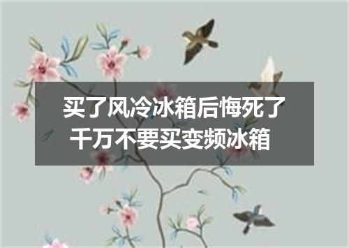 买了风冷冰箱后悔死了 千万不要买变频冰箱