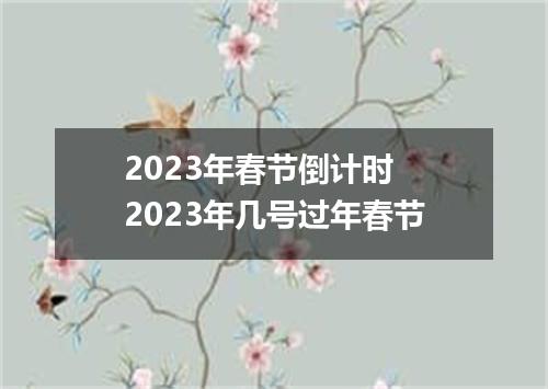 2023年春节倒计时 2023年几号过年春节