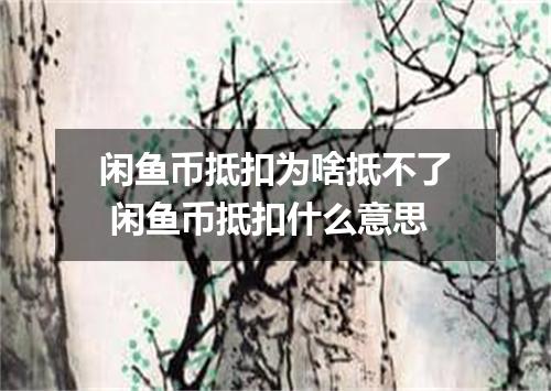 闲鱼币抵扣为啥抵不了 闲鱼币抵扣什么意思