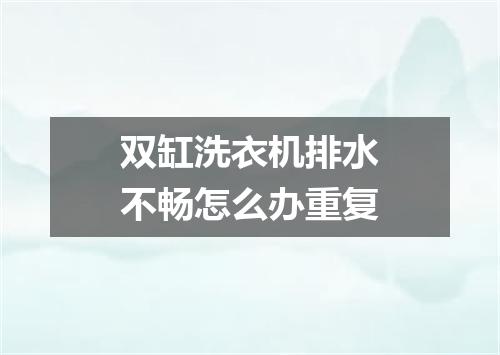 双缸洗衣机排水不畅怎么办重复