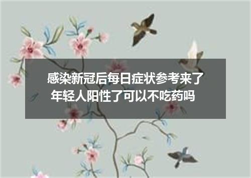 感染新冠后每日症状参考来了 年轻人阳性了可以不吃药吗