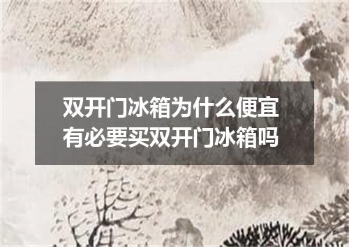 双开门冰箱为什么便宜 有必要买双开门冰箱吗