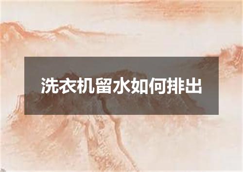 洗衣机留水如何排出