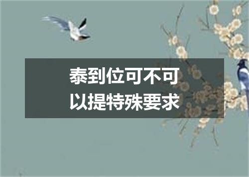 泰到位可不可以提特殊要求