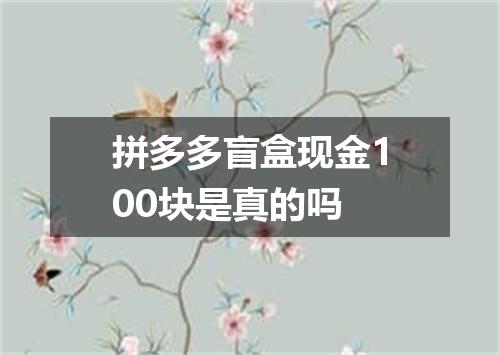 拼多多盲盒现金100块是真的吗