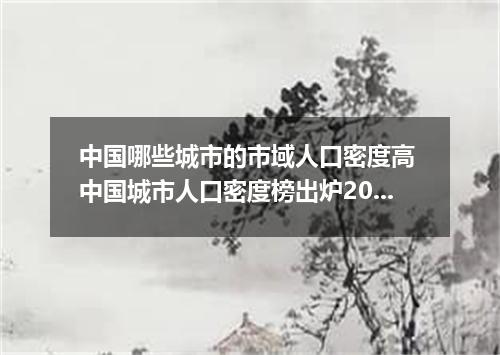 中国哪些城市的市域人口密度高 中国城市人口密度榜出炉2022