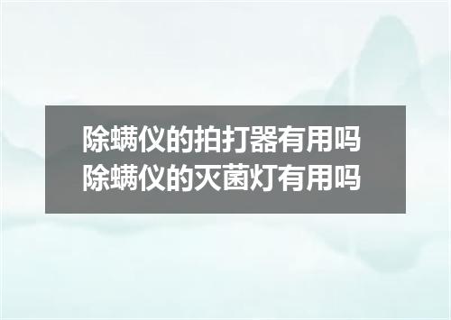 除螨仪的拍打器有用吗 除螨仪的灭菌灯有用吗