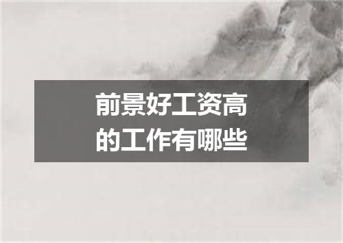 前景好工资高的工作有哪些