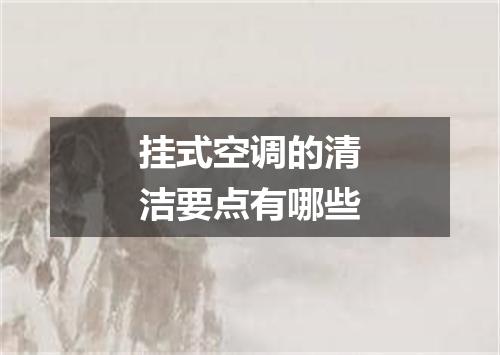 挂式空调的清洁要点有哪些