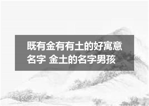 既有金有有土的好寓意名字 金土的名字男孩