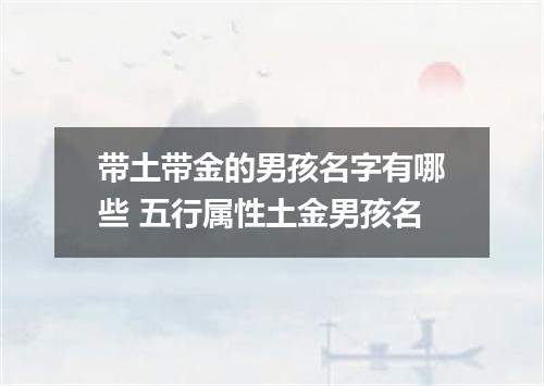 带土带金的男孩名字有哪些 五行属性土金男孩名