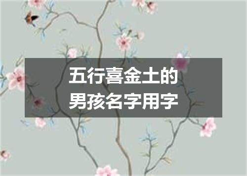 五行喜金土的男孩名字用字