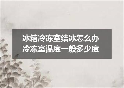 冰箱冷冻室结冰怎么办 冷冻室温度一般多少度