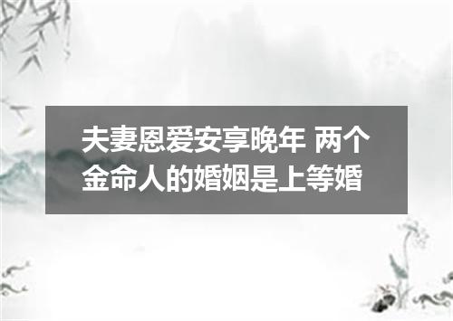 夫妻恩爱安享晚年 两个金命人的婚姻是上等婚