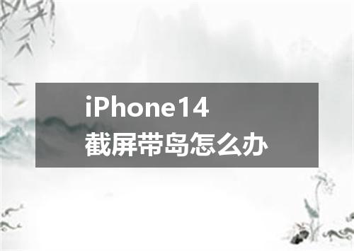 iPhone14截屏带岛怎么办