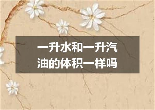 一升水和一升汽油的体积一样吗