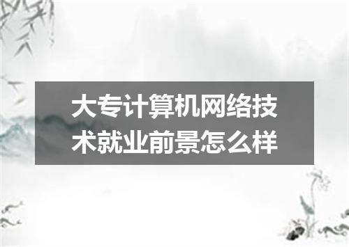 大专计算机网络技术就业前景怎么样