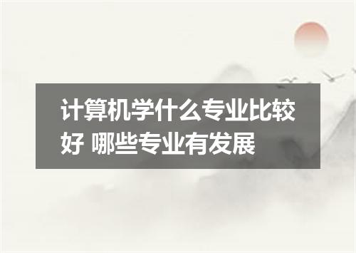 计算机学什么专业比较好 哪些专业有发展