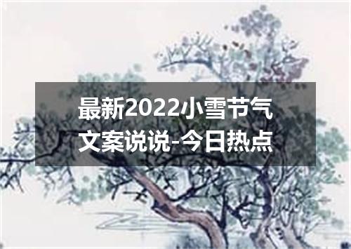 最新2022小雪节气文案说说-今日热点